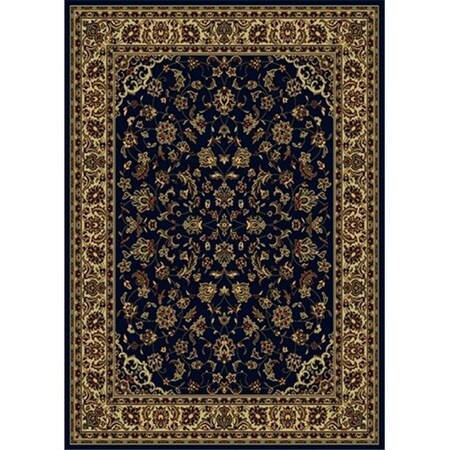 Auric 953-1340-NAVY Castello Rectangular Navy Blue Traditional Italy Area Rug; 3 ft. 3 in. W x 4 ft. 11 in. H AU1614901